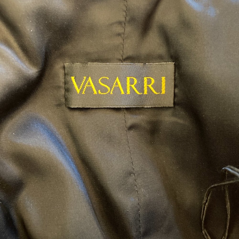 Black, Silk Dress with Silver, Beaded Embroidery by Vasarri - Picture 14 of 14
